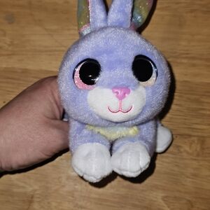 Plush Bunny Toy - Purple and White